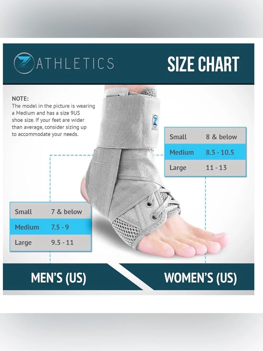 Ankle Brace for Women & Men - Lace Up Adjustable Support with Side Stabilizers m